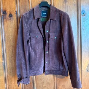 Todd Snyder suede Dylan jacket in burgundy